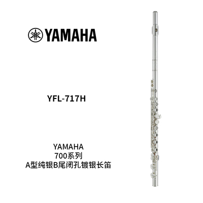 YAMAHA(雅马哈)A型全纯银B尾闭孔镀银长笛 YFL-717H